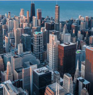 Skyscrapers and the blue sky