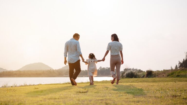 Happy family in the park